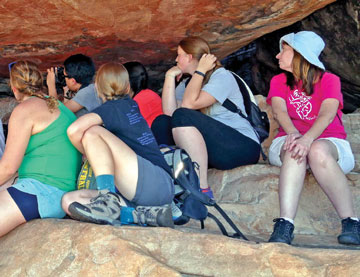 Students on a school excursion in the NT